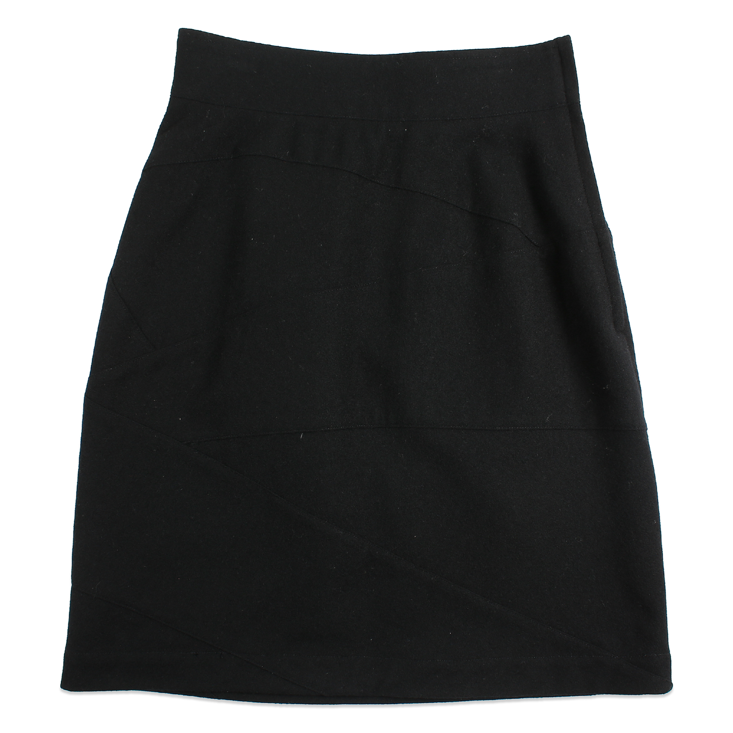 CDG Tricot Black Wool Panelled Skirt - AD1991