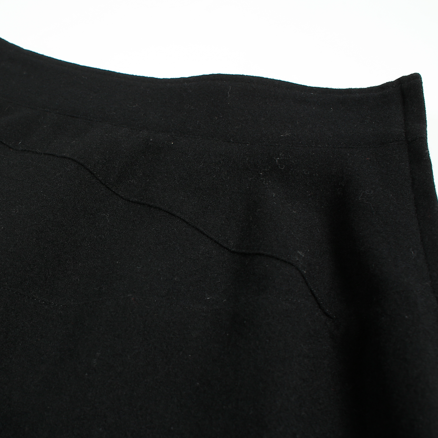 CDG Tricot Black Wool Panelled Skirt - AD1991